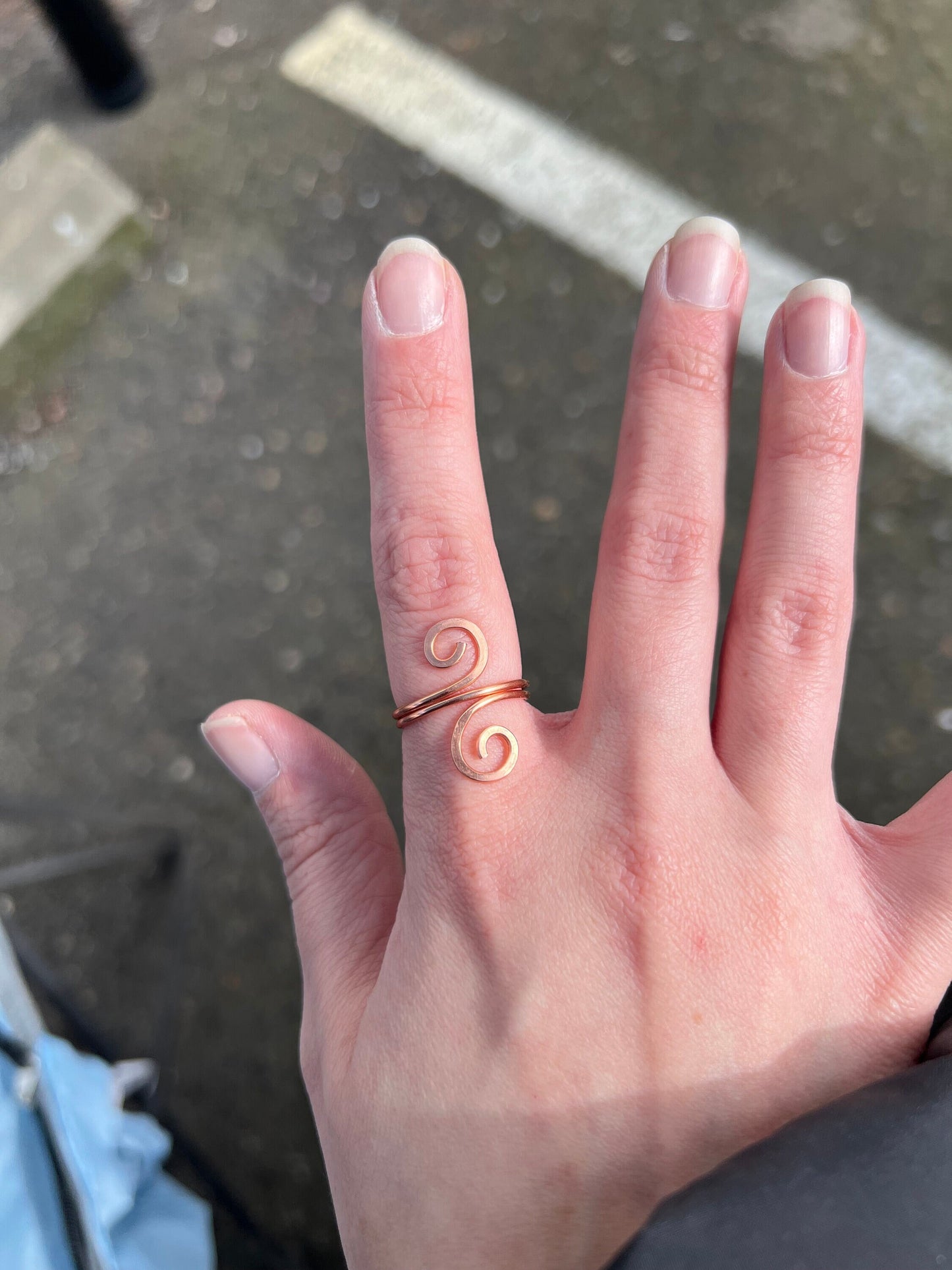 Copper Swirl Tension Ring
