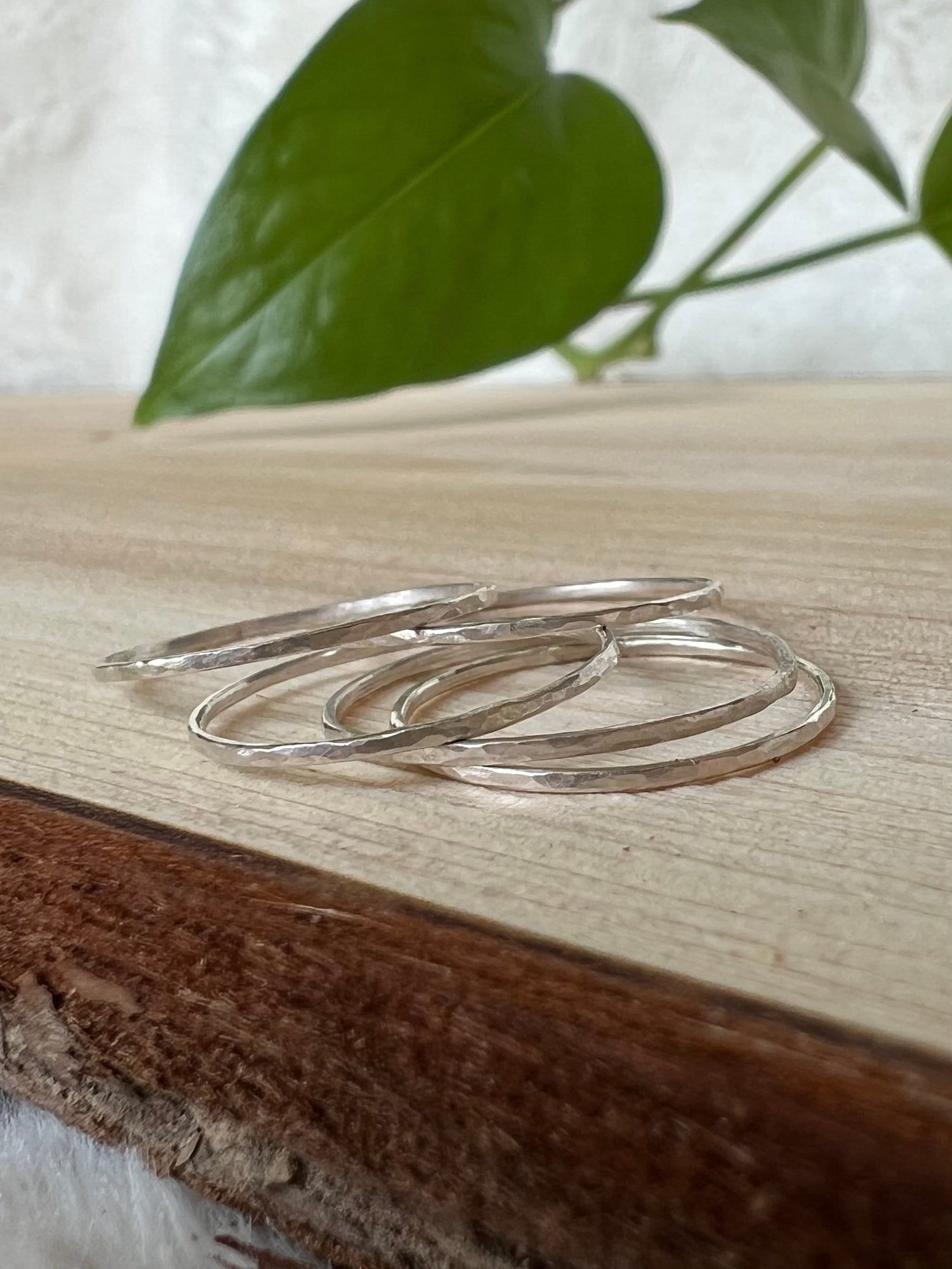 Hammered Sterling Silver Stack Ring, Thin Stackable Ring, Everyday Rings, Handmade Jewelry
