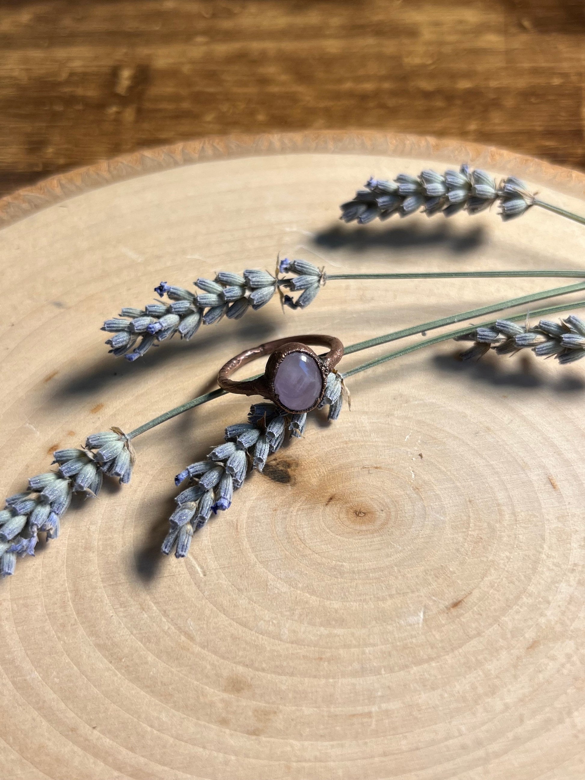 Kunzite Ring, Handmade Artisan Jewelry, Copper Electroformed