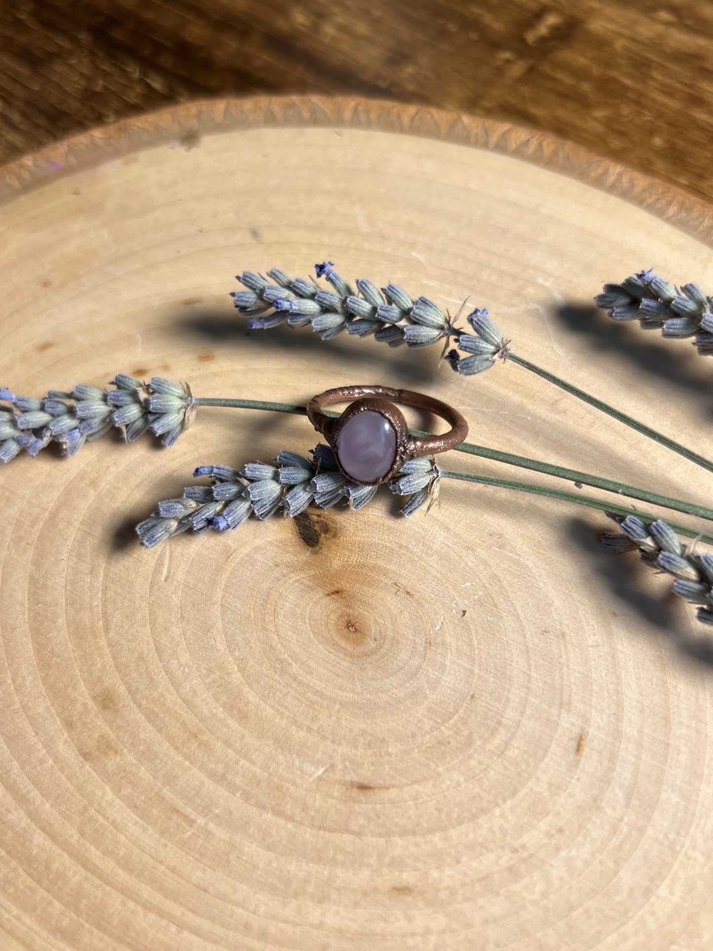 Kunzite Ring, Handmade Artisan Jewelry, Copper Electroformed