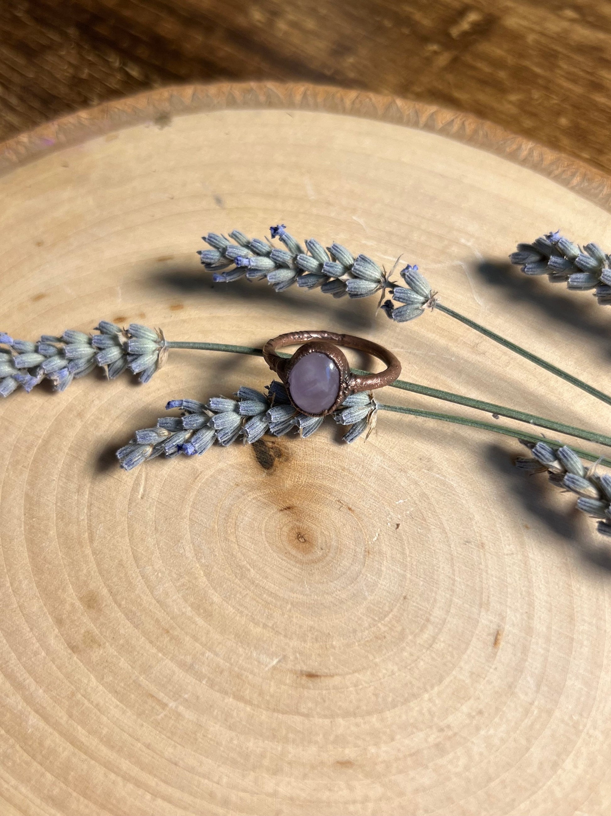Kunzite Ring, Handmade Artisan Jewelry, Copper Electroformed